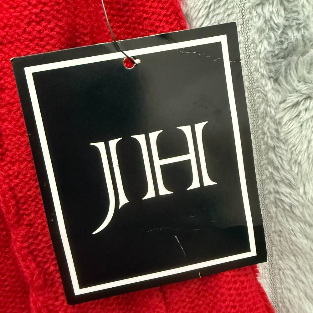 Jessica Howard Cable Knit Sweater Dress Womens XL Red A-Line Round Neck Cozy NWT - Picture 7 of 9